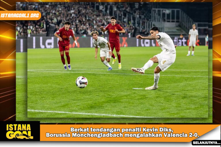 Berkat tendangan penalti Kevin Diks, Borussia Mönchengladbach mengalahkan Valencia 2-0.