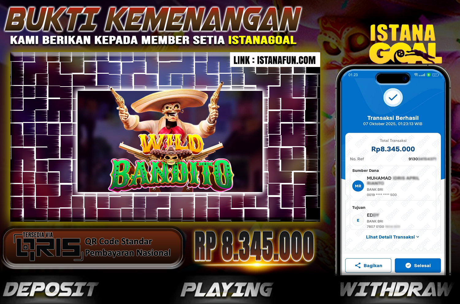 BUKTI KEMENANGAN MEMBER PADA TANGGAL 7 OKTOBER 2025