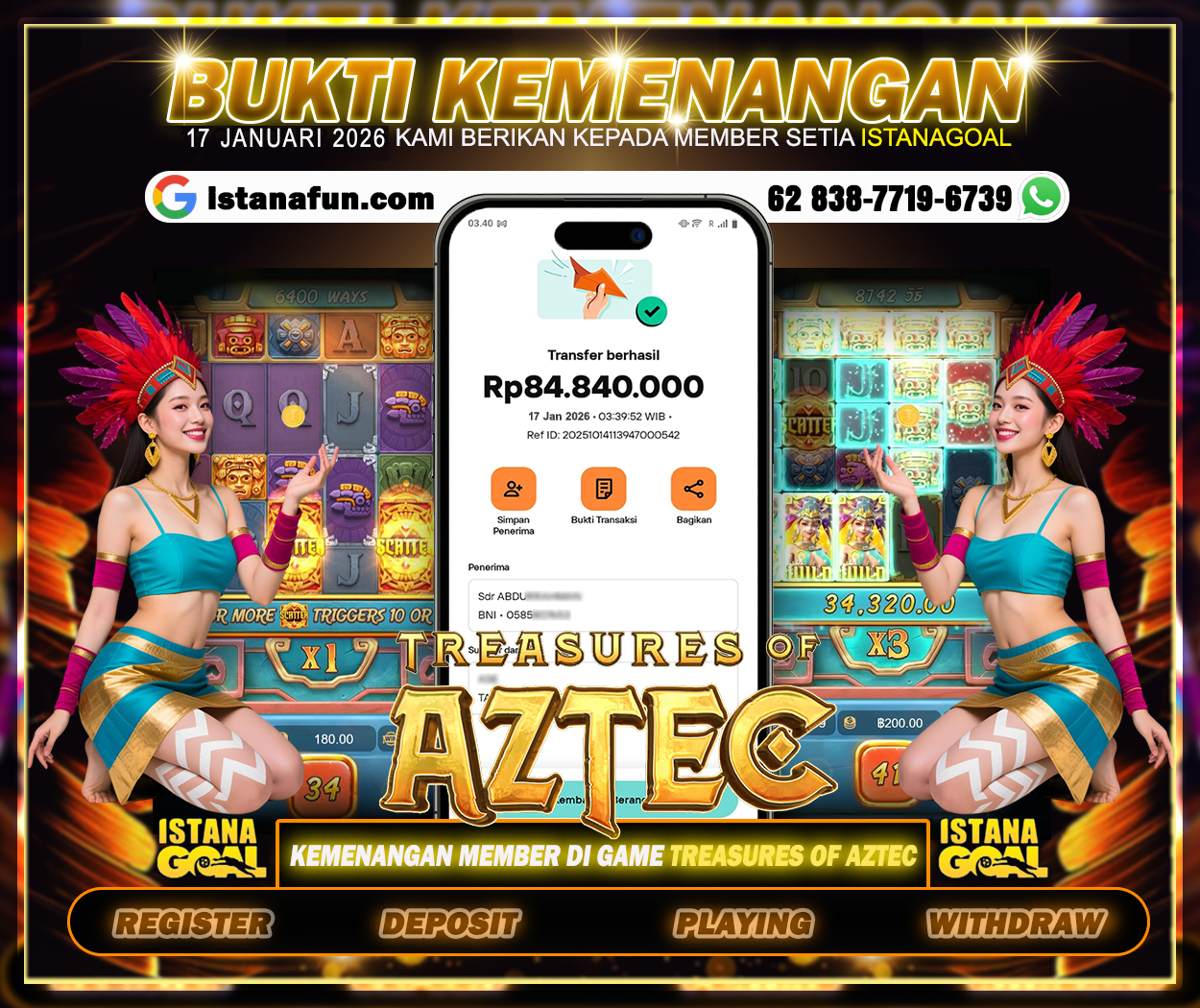 BUKTI KEMENANGAN MEMBER TANGGAL 17 JANUARI 2026